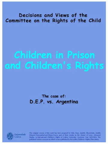 Children in Prison and Children's Rights
